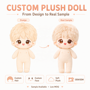 Poupée en peluche personnalisée, douce, sans vêtements, à habiller, poupée en peluche idole personnalisée avec design sur mesure, OEM ODM, cadeau pour fans - Product Image 2