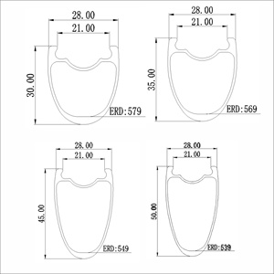 แผนที่คาร์บอนจักรยานขอบเบรค <span class=keywords><strong>Tubeless</strong></span> 700c ซุปเปอร์ไลท์ 28 มม.กว้างภายนอก 30/35/40/45/50/55 มม.โปรไฟล์ 21 มม.กว้างภายใน - Product Image 6