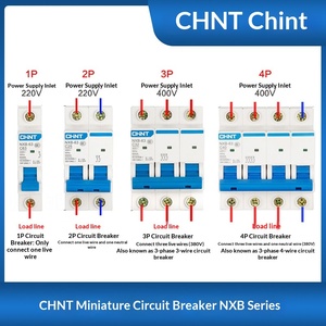 Interruptor de Aire Chint NXB-63, Interruptor Automático Monofásico de 2 Polos para Uso Doméstico, 63A, Trifásico, 3 Interruptores Eléctricos DZ47 - Product Image 5