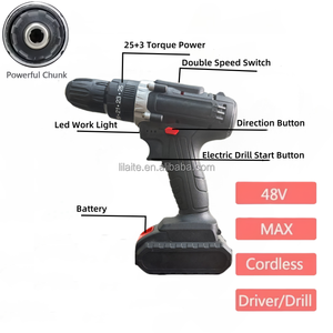 Cordless <strong>Power</strong> Drill Set Keyless Chuck Lithium Battery for Wood Industrial DIY Metal Steel Applications Rotary Hammer Drill Type - Product Image 5