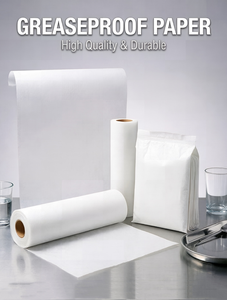 Wholesale 30-60gsm Greaseproof Paper Sheet and <b>Roll</b> for Fast Food <b>Kit</b> 5/7 Grade Grease proof Paper - Product Image 3