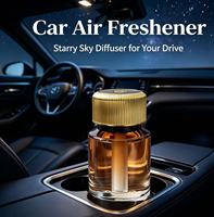 Diffuseur d'arômes intelligent de luxe pour voiture, fixation sur grille d'aération, désodorisant portable en verre, projection de lumière étoilée décorative