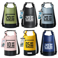 Sac à dos de randonnée imperméable 20L, sac étanche robuste en PVC, sac flottant haute résistance, logo personnalisé, vert olive, sac de sport, extérieur
