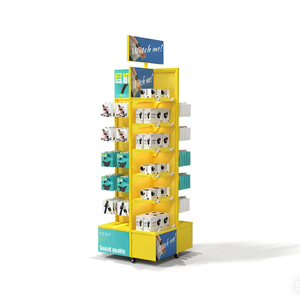 Présentoir à crochet en acier moderne personnalisable avec design détachable Portable autoportant et finition vernis bricolage pour les supermarchés - Product Image 1