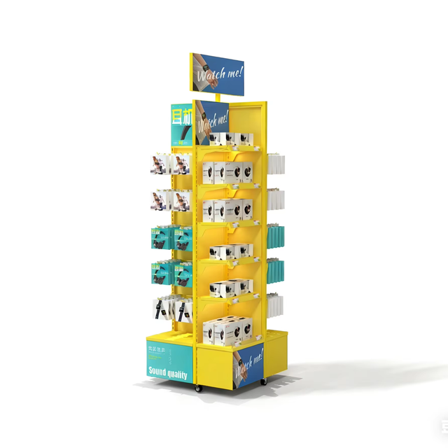 Customizable Modern Steel Hook Display Stand with Detachable Design Portable Freestanding & DIY Varnish Finish for Supermarkets