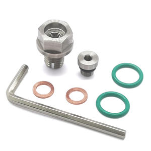 Kit de reparación de tapón de drenaje de aceite autorroscante de acero inoxidable M12x1.75, diseño de doble orificio de gran tamaño con junta tórica y arandela de cobre para coches - Product Image 1