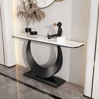 Table console multifonctionnelle en métal et pierre, style nordique moderne et luxueux, pour salon, véranda, entrée