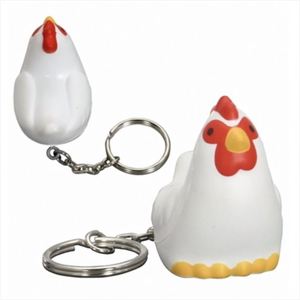 Porte-clés anti-stress personnalisé en forme de poulet, en PU, cadeau promotionnel, publicité avicole à presser - Product Image 3