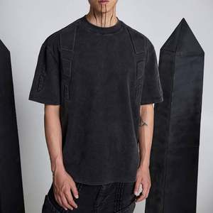 Ropa de calle personalizada para hombre, camiseta de diseñador en relieve 100% algodón tejido con estampado digital - Product Image 2