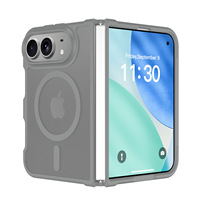 Coque de téléphone magnétique transparente givrée résistante pour iPhone Duo, avec sensation de peau, compatible avec la charge sans fil, pliable, protection intégrale