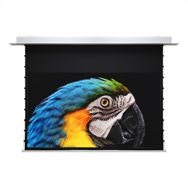 150 дюймов потолочный Встраиваемый электрический проекционные экраны вкладка натяжения проекционный экран