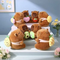 Mini porte-clés en peluche Capybara Kawaii, petits animaux en peluche en gros pour distributeurs de machines à griffes, pendentifs de sac mignons, peluches