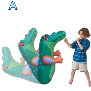 Tas bop buaya cetakan penuh PVC dapat ditiup dinosaurus kustom CMYK kantung pukulan untuk tas tinju mainan