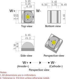 Lumière paysagère portable haute luminosité <span class=keywords><strong>1W</strong></span> et 3W, couleur blanche, puce Sanan, diode <span class=keywords><strong>LED</strong></span> SMD avec fiche technique <span class=keywords><strong>3535</strong></span> pour usage domestique - Product Image 2