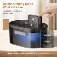 Nouvelle Arrivée Fontaine à Eau pour Chat 2.2L Distributeur d'Eau pour Animaux de Compagnie Carré en Plastique avec Capteur de Batterie