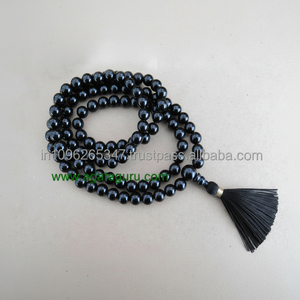 ลูกปัดพลอยธรรมชาติสีดำ Jaap Mala กับ tessel - Product Image 1