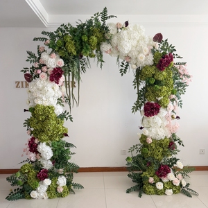 Fleurs <span class=keywords><strong>en</strong></span> soie rouges, arrangements floraux d'hortensias verts pour douche nuptiale, centre de table, fleurs blanches pour arches de mariage pour cérémonie - Product Image 3