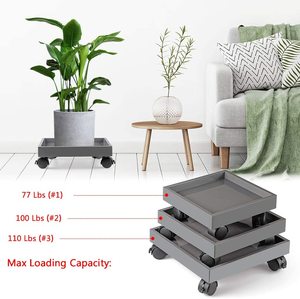 Plateau en pot de fleurs à roulettes carré, plantes robustes, utilisé pour transporter des plantes en pot - Product Image 5