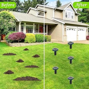 Repelente de Topos, Serpientes, Ratas y Gophers, Energía Solar, Ultrasónico, Impermeable, Plástico, para Muebles de Exterior, Jardín, Césped, Parque - Product Image 4