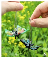 Ornements suspendus en verre en forme de papillon, mignons et colorés, mini décoration pour la maison, le salon et le bureau
