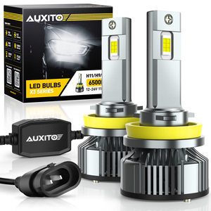 หลอดไฟหน้ารถยนต์ AUXITO X3 H11 H8 H9 6500K 12v 24v สีขาว 24000lm 120W หลอดไฟ LED สำหรับรถยนต์และรถบรรทุก - Product Image 1