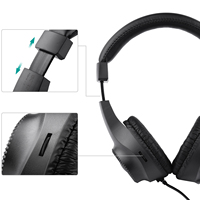Casque d'écoute stéréo filaire supra-auriculaire avec haut-parleur de 50 mm, prise 6,5 mm pour l'enregistrement, le monitoring, l'appréciation musicale, noir (