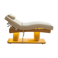 Table de massage électrique dorée moderne pour chambre, salon, salon de beauté, spa, atelier, 3 moteurs, cuir PU, éponge haute densité