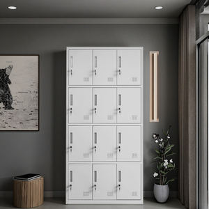 Armoire métallique à 12 portes <span class=keywords><strong>verrouillable</strong></span>, ventilée, robuste, en acier, pour le rangement, le bureau, la salle de sport, les objets personnels - Product Image 2