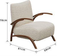 Fauteuil de salon STG style rétro français en acier capitonné crème avec coussin en velours pour salon, hôtel, appartement