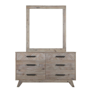 Commode en bois de haute qualité 6 tiroirs et cadre miroir pin meubles de chambre en bois massif chêne/pin/acacia bois massif - Product Image 1