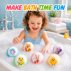 <span class=keywords><strong>Bombes</strong></span> de bain pour enfants à motifs d'animaux de dessin animé, non toxiques, douces, naturelles, sphères effervescentes, jouets de bain sûrs pour <span class=keywords><strong>les</strong></span> tout-petits, pour <span class=keywords><strong>les</strong></span> soins quotidiens au bain - Product Image 3