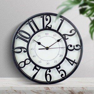 Horloge murale rétro en quartz, cadran squelette, horloge murale ronde décorative pour la maison, vente en gros - Product Image 5