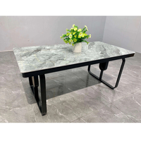 Table basse moderne minimaliste en pierre ultra-résistante pour bureau et salon, durable et facile à nettoyer, mobilier de maison