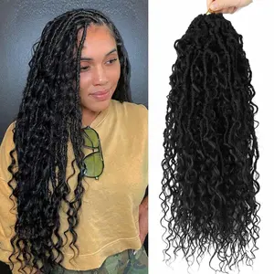 river locs Synthetic Crochet Braids Hair Passion Twist River Goddess ombre Braiding Hair Extension Brown Faux Locs With Curly
