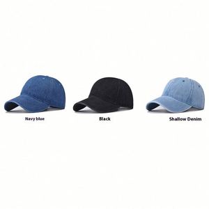 Casquette de baseball en jean classique, style urbain sportif, pour le golf en extérieur, à calotte souple, style Dad Hat - Product Image 3