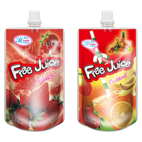 Sacs en plastique de boisson liquide d'emballage personnalisés avec paille pour machine de remplissage de jus en aluminium matériaux de sachets debout avec bec verseur