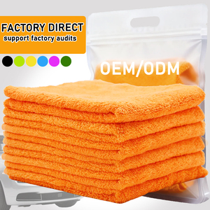 Toalla de microfibra supersuave y absorbente de 40x40 cm para tejer trama sin bordes con detalles automáticos para limpieza de lavado de coches - Product Image 1
