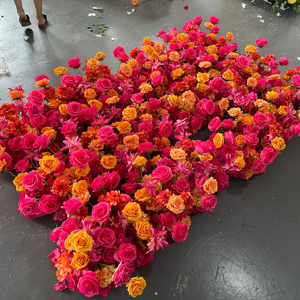 HI-FR005 Bán Buôn Nhân Tạo Màu Hồng Hoa Runner Lụa Hoa Bảng Runner Rose Hoa Lối Chạy Cho Đám Cưới Trang Trí - Product Image 6