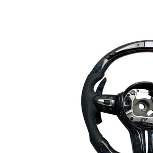 Volante Deportivo Personalizado de Fibra de Carbono Forjado de 3 Radios en Color Azul para F30 F31 F34 F35 F80 F82 M3 M Serie 3 35mm - Product Image 2