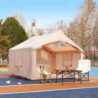 Tente pneumatique de luxe Oxford imperméable quatre saisons résistante aux UV, maison gonflable portable en PVC 7,5 m pour le camping en plein air