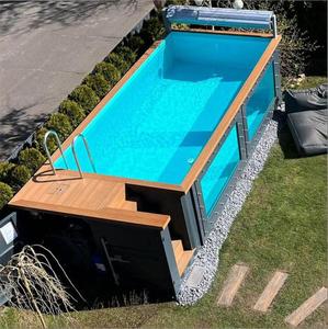 Maßgefertigter Großer Oberirdischer Familien-Außenpool 20ft 40 Fuß 30' Fiberglas-Versandcontainer-Schwimmbecken Piscina - Product Image 2