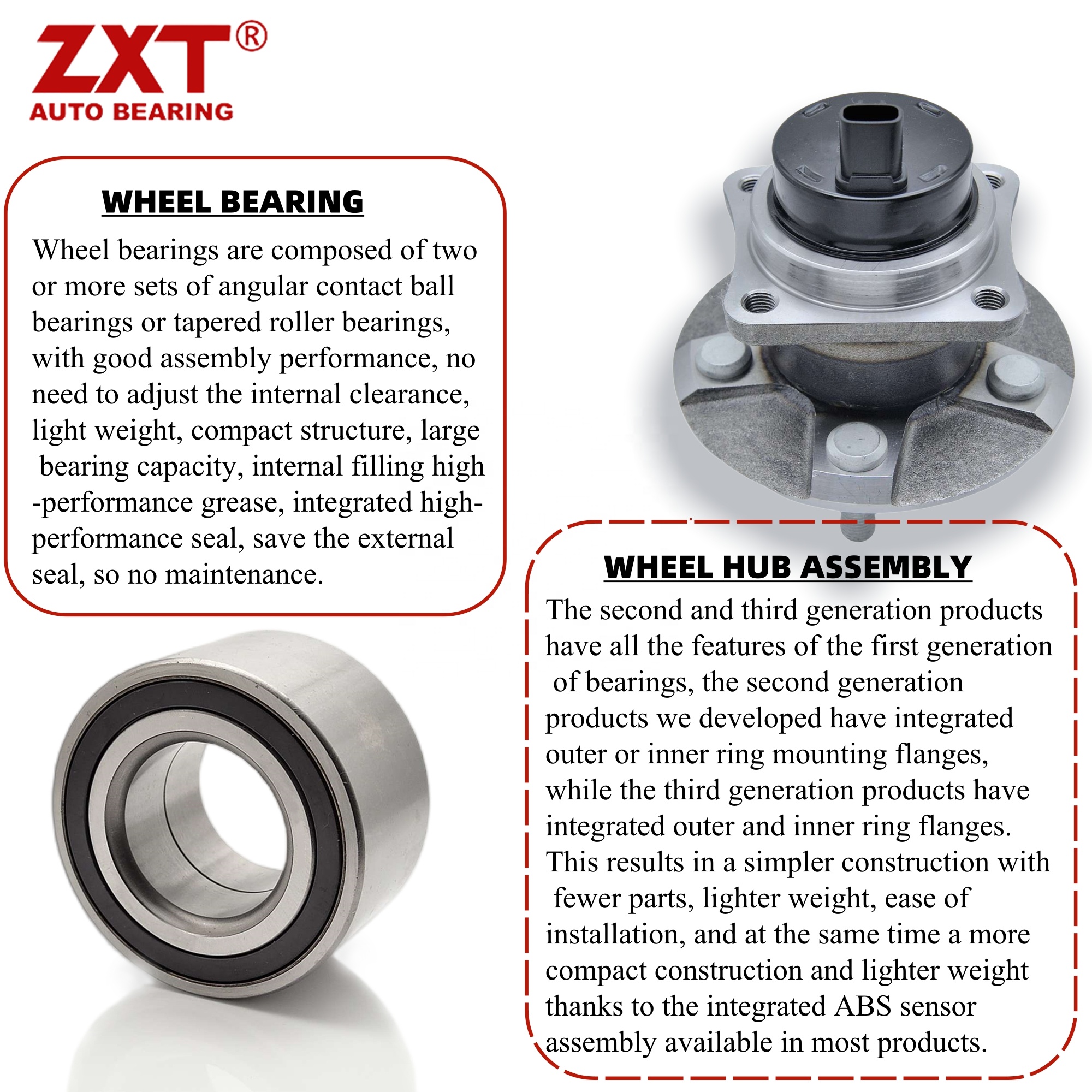 ルル ZXT Bearing 43402-71L50 4340271L50 Rear Wheel Hub Bearing