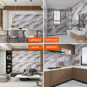 Lujoso papel tapiz de grano de mármol 3D para interiores de casas modernas Instalación rápida Patrón geométrico impermeable y duradero - Product Image 2