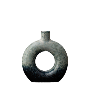 Vase en céramique rétro Wabi Sabi, pot en argile rustique moucheté, écologique, avec trou de drainage, ornement décoratif de jardin, fleur pour entrée - Product Image 4