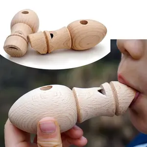 Wooden Long Type Caller Whistle Cuckoo Whistle Musical Instrument Toy Kids Animal Wooden Bird Whistle