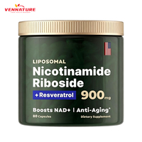 Capsules de Nicotinamide Riboside Liposomal 900mg OEM ODM avec Supplément de Resvératrol pour Stimuler les Niveaux de NAD et Améliorer la Santé (Aegelwell)