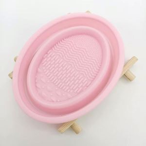 Silicone Foldable Portable Beauty Egg <b>Brush</b> Cleaning Tool Targeted Makeup Powder Puff <b>Scrub</b> Mat for Cleaning <b>Brushes</b> - Product Image 4