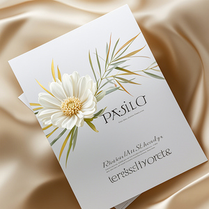 Carte de magasin de fleurs carte d'estampage d'or personnalisation de texture de poinçonnage - Product Image 5