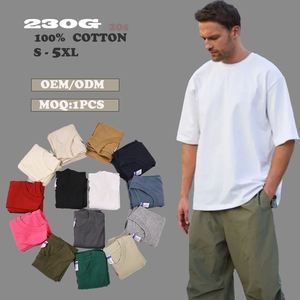 Camiseta Casual <span class=keywords><strong>de</strong></span> Punto para Hombre y Mujer, Talla EU/US, 230g, con Logo Personalizado OEM, Hombros Caídos, Cuello Redondo, Color Sólido, Ecológica, <span class=keywords><strong>de</strong></span> Secado Rápido - Product Image 1