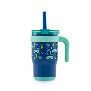 Vaso Térmico de Acero Inoxidable de 14 oz, Antiderrames, con Asa, Pajita Antiderrames, Estilo Minimalista, Ecológico, para Niños, Apto para Agua Hirviendo - Product Image 5